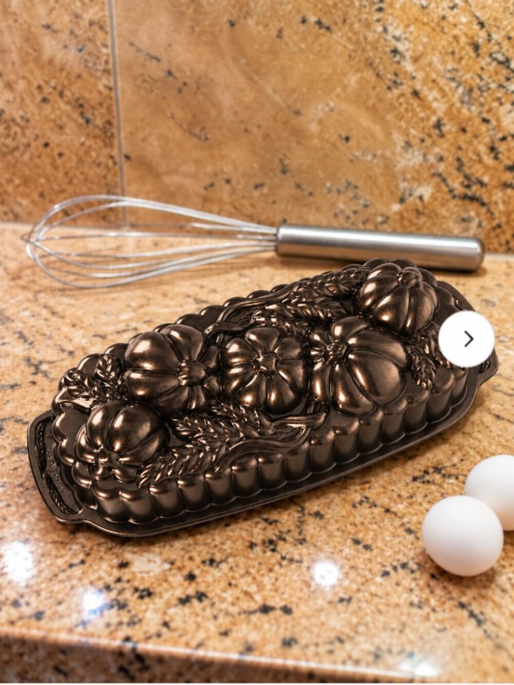 Nordic Ware Wheat & Pumpkin Cast Loaf Pan 6 Cup Bronze | New Without Tag